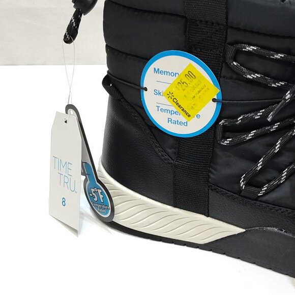 Time And Tru Winter Puff Booties -5°F Temp Rated Skid Resistant Women Size 8 NWT - Picture 10 of 11